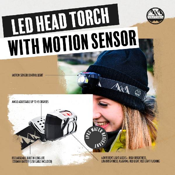 LED Head torch with Motion Sensor