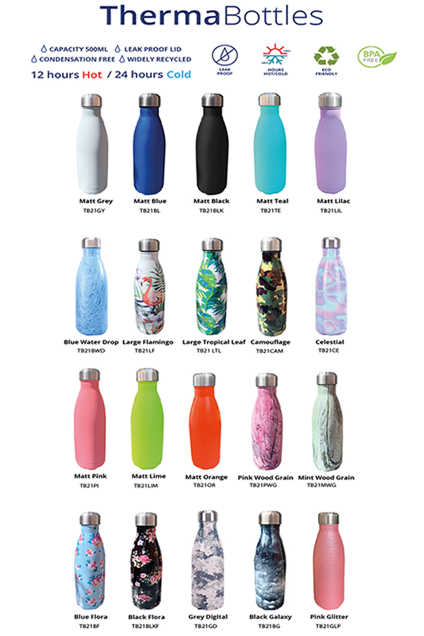 Pink Wood Grain Therma Bottle 500ml